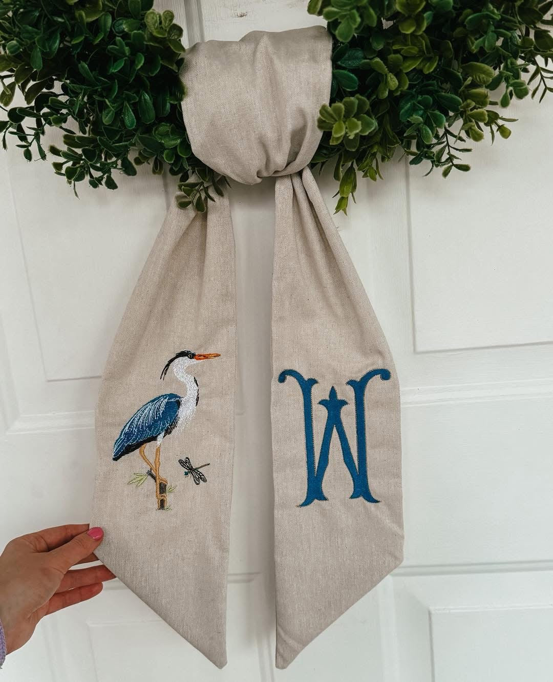 Low Country Heron Wreath Sash