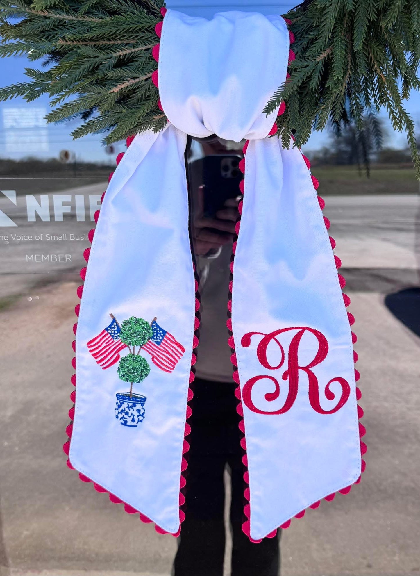 American Topiary Wreath Sash