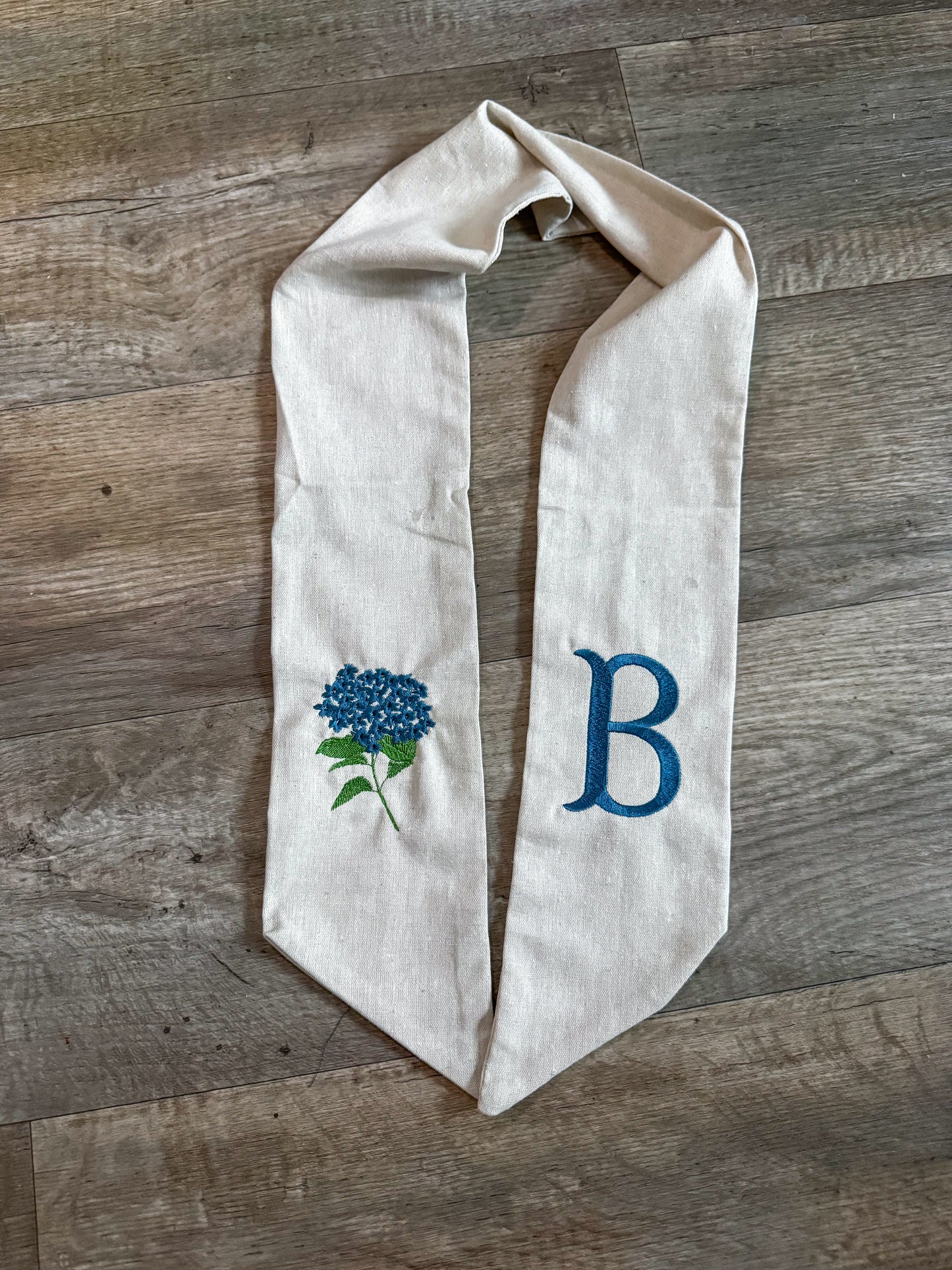 Hydrangea Blue Wreath Sash
