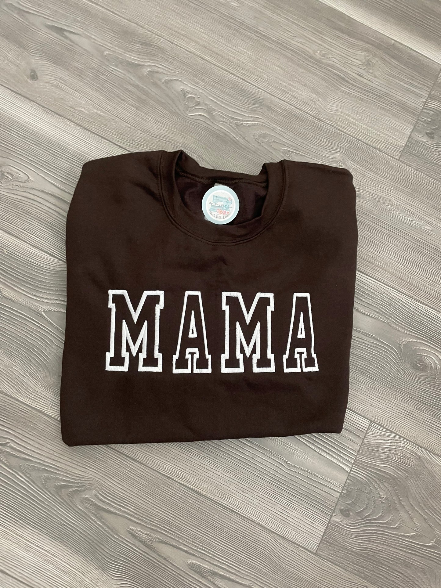 Embroidered Mama BlockPrint Sweatshirt