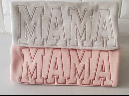 Embroidered Mama BlockPrint Sweatshirt