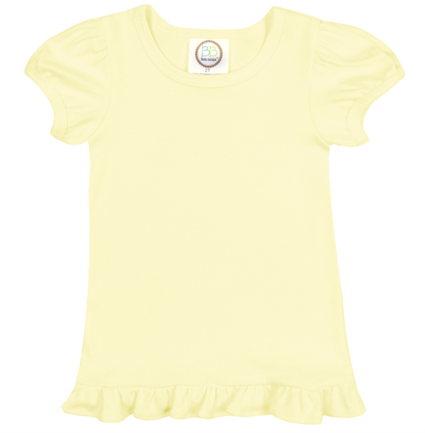 💙 Girls’ Ruffle Shirt – Blue Angels Four Diamond Embroidery 💛