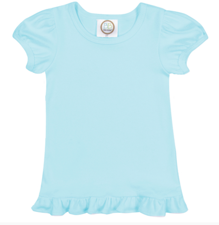 💙 Girls’ Ruffle Shirt – Blue Angels Four Diamond Embroidery 💛