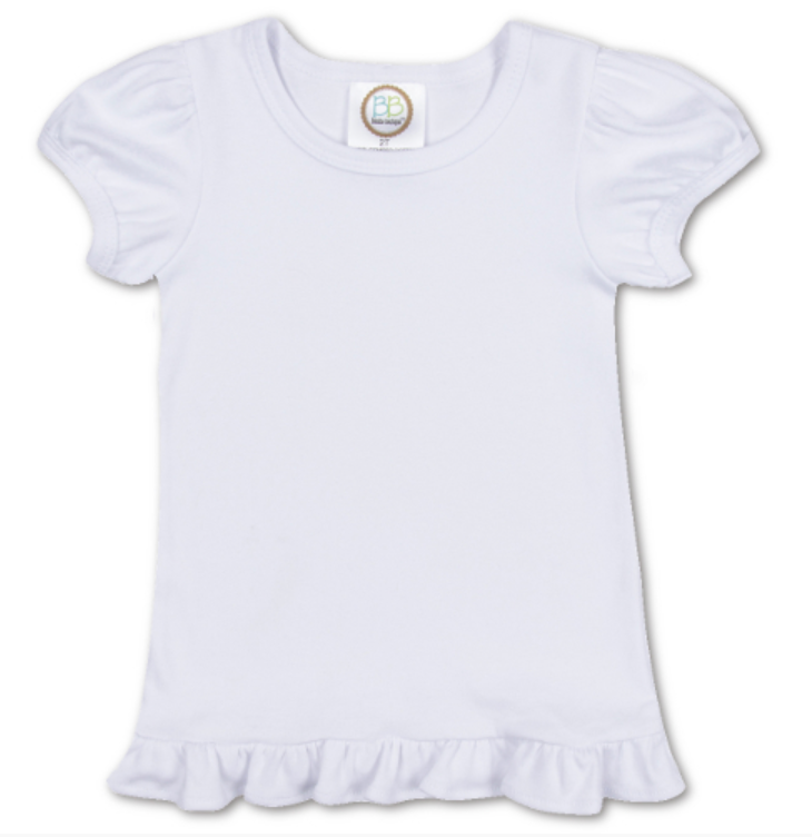 💙 Girls’ Ruffle Shirt – Blue Angels Four Diamond Embroidery 💛