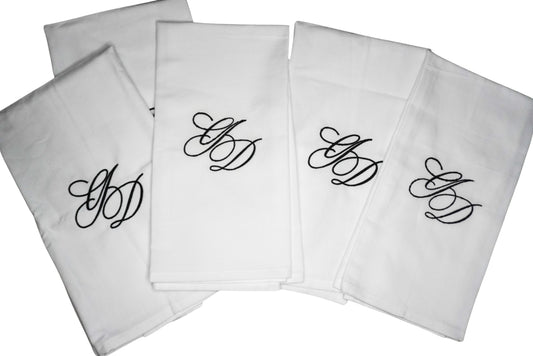 Embroidered Monogram Tea Towel