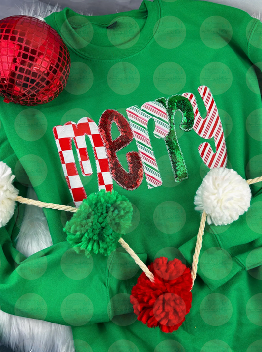 🎄 Handmade “Merry” Sweatshirt Collection 🎄